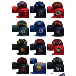 Bola Caps Mix Order Designer Snapbacks Hat Todos Team Chapéus Homens Malha Snapback Sun Flat Cap Esportes Ao Ar Livre Equipado Hip Hop Bordado Berço Dh486