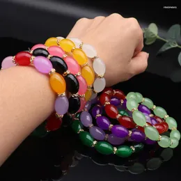 Strand Candy Color Moda Bracciale in cristallo Donna Diamond Retro Anti-corn Oval Beads Jewelry Exhibition Party Event Friend Gifts