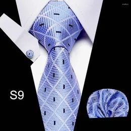 Båge slipsar snygg fin konsistens tårbeständig parti bankett slips manschettknappar fickkorgar super mjuka män slipskläder tillbehör