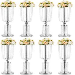 40 till 120 cm lång) Guld/silvervaser för mittstycken Tall Crystal Metal Vase Flower Stand Holders Bröllop Centerpiece Chandelier för mottagning