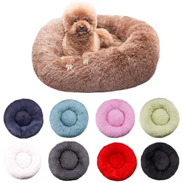 kennels pens Pet Dog Bed Comfortable Donut Round Dog Kennel Ultra Soft Washable Dog and Cat Cushion Bed Winter Warm Doghouse Drop 230625