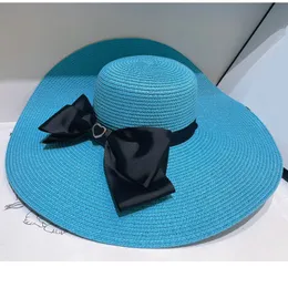 Sommar Bowtie Big Brim Bucket Hat Fashion Womens New Fisherman Hats Face Shield UV Resistant Breatble Tourist Holiday Sun Cap