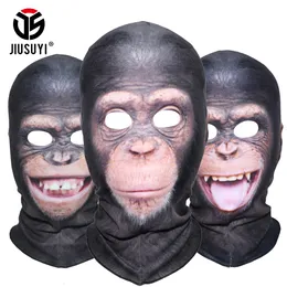 Bisiklet Kapakları Maskeler 3D Hayvan Orangutan Şempanze Vahşi Komik Balaclava Beanies Termal Yün Polar Kış Isıtıcı Tam Yüz Maskesi Kapak Kapağı 230621
