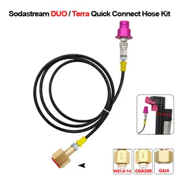 Kayak Aksesuarları Terra Duo Sanat Makinesi Hızlı Bağlantı Adaptör Soda Kulübü'ne Harici CO2 Su W W21814 CGA320 G34 Tank Adaptörü 230621