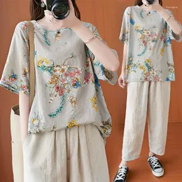 Etniska kläder traditionella kineser för kvinnor retro blommig tryck topp hanfu elegant orientalisk tang kostym bekväm