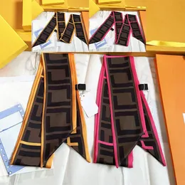 Nuova sciarpa di seta di lusso da donna firmata moda lettera velo bella borsa sciarpa galleggiante dimensioni 8x120 cm