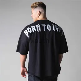 Herr t-shirts födda till lyft män bomull kort ärm t shirt bla manlig märke tshirt gym tee toppar sommar mode lös casual män skjorta cloes j230625