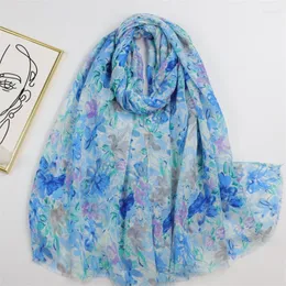 スカーフ2023スペインコットンビスコーススカーフ抽象花のフリンジショールとラップecharpe pashmina bufandas hijab 180 90cm