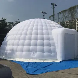 Популярная оксфордская ткань белая надувная палатка Igloo Dome с воздуходувка для обслуживания 001