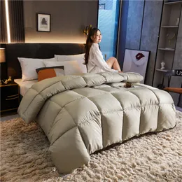 寝具セットは夏の冬のキルティングキルトのために掛け布団の白いガチョウをセットします非常に暖かい羽毛布団充填