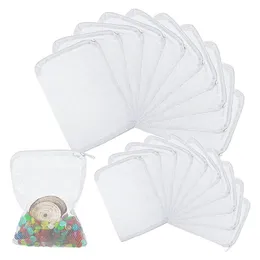 Accessoires 50pcs Aquarium Mesh Media Filterbeutel, Nylon -Medienfilter -Netzbeutel mit Reißverschluss (für Partikelkohlenstoff), Biokugeln