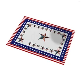 Table Mats Independence Day Fabric Placemats Heat Insulation Festive Western Style Dinner Napkins Dining Mat Set With