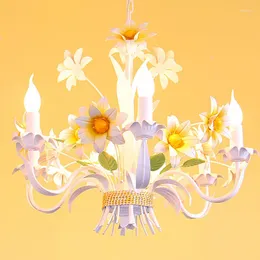 Luminárias pendentes estilo europeu sala de estar jardim restaurante vela ferro flor romântico crianças luz