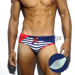 Men's Swimwear 2020 Sexy Push Up Pad Navy Stripes Print Swimwear Men Brief Breathable Summer Beach Gay Bikini Swimsuit Men Maillot De Bain x0625 x0625 x0625 x0625