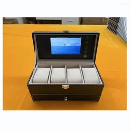 Present Wrap 5 tum LCD -skärmvideo -musiklådor med avtagbar modul Display smycken för butik för butik