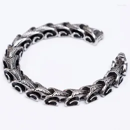 Link Bracelets Chain Cool Stainless Steel Dragon Grain Man Bracelet For Men Punk Keel Men's Boys & Bangles Jewellery Mannen ArmbandL