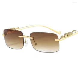 Sunglasses Frames 1PC Rectangle Rimless Women Fashion Sun Glasses Men Shades UV400 Eyewear Summer Outdoor Eyeglasses