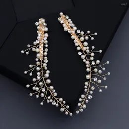 Fermagli per capelli 2 pezzi oro/argento colore perla gioielli da donna clip ornamento di nozze accessori decorazione testa di strass fatti a mano