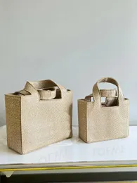 Tasarımcı küçük rafya yazı tipi tote plaj çanta küp şekli el yapımı saman dokuma ayak parmakları çanta çıkarılabilir kayış yaz seyahat omuz çantaları mektup nakış saman çanta