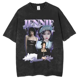 Pink Gold Jenny New Wash T-Shirt Direct Spray Printed T-Shirt زوجين