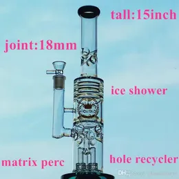 Hitman Hookah Beaker Bong Glass 16 "Rasta Małe lodowe rurki wodne 18,8 mm Dab Oil Rig Bongs