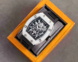 RichardMill Movement Mens Relógios de diamante de luxo Rm17-01 Hollow Tourbillon Designer Trqu Novo relógio de pulso de alta qualidade Iced Out Montre 17p