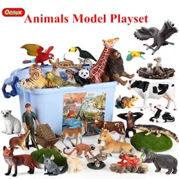 Transformation Toys Robots Oenux Zoo Animals Playset Simulation Wild Dinosaur Sealife Farm Scenes Action Figure Model Söta miniatyrbarn Toy Gift med Box 230621