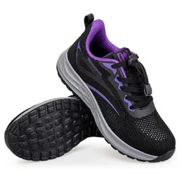 Sapatilhas atléticas respiráveis tops sapatos de corrida de malha moda masculina caminhada ginásio preto cinza roxo calçado vulcanizado Zapatillas Deporte Sapatos ao ar livre