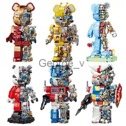 Blocchi meccanici Orso violento Modello 3D HalfBody Robot Building Blocks Mattoni MOC Technic Bearbrick Set Giocattoli per bambini Regali per adulti J230625