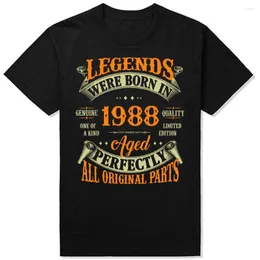 T-shirt da uomo Novità Summer Style Legends In 1988 Graphic Streetwear Manica corta Regali di compleanno T-shirt 35 anni 35 anni