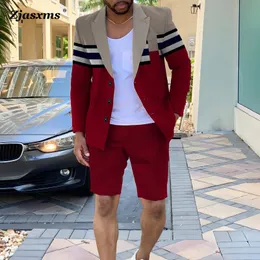 Men's Tracksuits Mens Clothing Summer Single-Breasted Outfits Men Business Office Short Pants Suit Fashion Casual Long Sleeve Two Piece Sets 230621