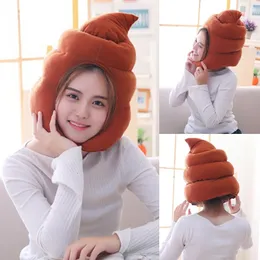 Novelty Games Creative Cute Shit Shape Plush Hat Stuffed Toy Funny Fake Poop Full Headgear Cap Gag Gift Cosplay Costume Party Po Props Acce 230625