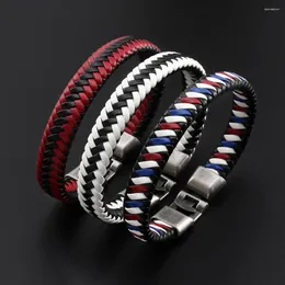 Charm Bracelets 2023 Fashion Jewelry Vintage Hand Woven PU Leather Bracelet Cuff Alloy For Women's Accessories Pulseras