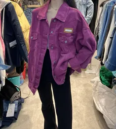 Kurtki damskie wiosna 2023 Purple dżinsowa kurtka osobowość moda damskie płaszcze i sacos de mujer vestir abrigo