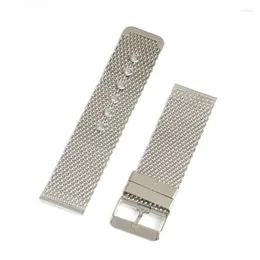 Titta på band tjocka mesh rostfritt stål klänning band rem armband stift spänne silver mode klockband correa reloj 22mm cinturino deli22