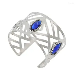 Pulseira de metal oco ouro e prata Punk Bangles Grande Leinstone Jóias Acessórios Vestuário Feminino Melv22