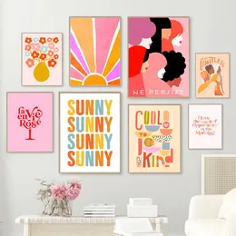 Paintings Cool Girl Power We persist Quote Typography Wall Art Canvas Painting Optimist Sunny Vase Girl Dorm Poster Print Room Home Decor 230625