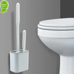 New Toilet Brush Set Wall Hanging with Holder Silicone TPR Nylon 2 Bristles Head for Floor Cleaning Tools Bathroom Accessories