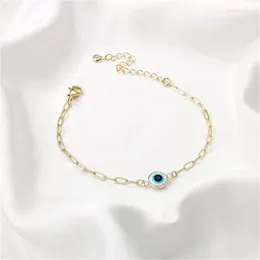 Charm armband turkiska onda blå ögon pärla armband för kvinnor rostfritt stål design justerbar papper klippkedja smycken gåva