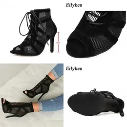 Sandali estivi Taglie forti Stiletto Tacco alto Stivali donna incrociati Street Style Open Toe Pole Balling Pump Shoes