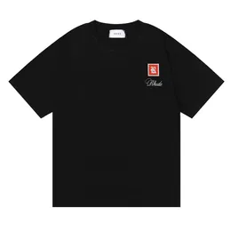 デザイナー服ホットメンズTシャツSS RHUDE高品質Tシャツメンズ春秋の手紙プリント半袖米国サイズM XXLユニセックスTシャツファッション女性用服