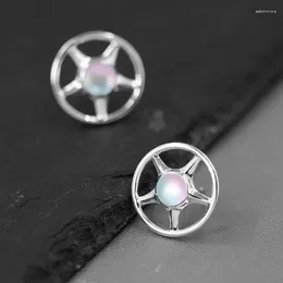 Stud Earrings INATURE 925 Sterling Silver Multicoloured Crystal Geometric Circle Round For Women Trendy Jewelry Gift