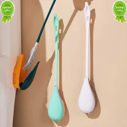 Nuovi scopini per WC in silicone morbido con set di supporti sospesi Spazzola per la pulizia a manico lungo a parete Accessori igienici per il bagno