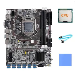 Placa-mãe B75 ETH Mining Motherboard 12 PCIE para USB LGA1155 com CPU aleatória Cabo SATA Pad térmico