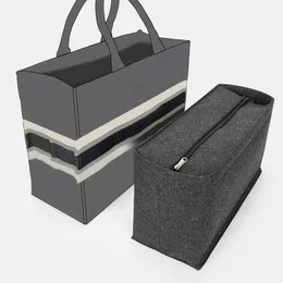 Tool Bag Felt Cloth Storage Fit For BOOK TOTE organizer insert Large Capacity With Cover Travel Insert Liner Cosmetic Box 230625