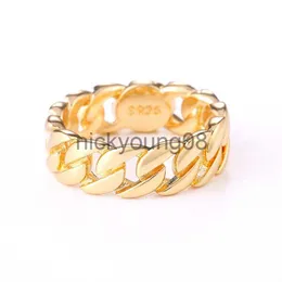 Zespół pierścionki MISANANRYN męska kubański pierścionek z ogniwami 925 srebro poszycia Punk Chain Finger pierścionki dla mężczyzn Fine Jewelry duży rozmiar pierścionek dla par x0625