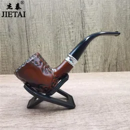 Smoking Pipes Old style curved mouthed resin pipe, detachable and washable, circulating filter cigarette bag, pot