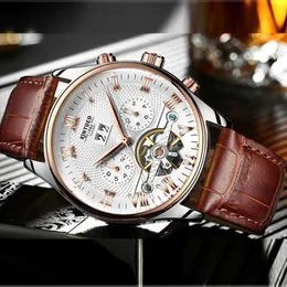 Other Watches KINYUED Mens luxury original Brand watches Men Skeleton Mechanical Automatic anALOg watch for Man Waterproof bracelet 230621