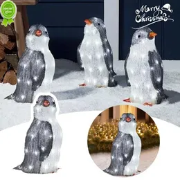 2023 Christmas Garden Decoration Light Penguin Acrylic 50 LED Lamp Stake Xmas Decor 2023 New Year's Eve Party Yard Decor New