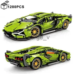 Bloklar 1280pcs Teknik 114 Sian Lamborghinis Spor Otomobil Yapı Blokları MOC Şehir Hızlı Aracı Çocuklar İçin Tuğlalar Montaj Yapın Erkekler J230625